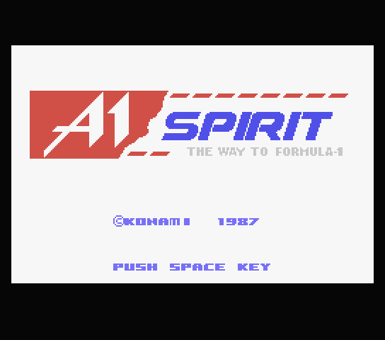 A1 Spirit: The Way To Formula 1 title screen for MSX